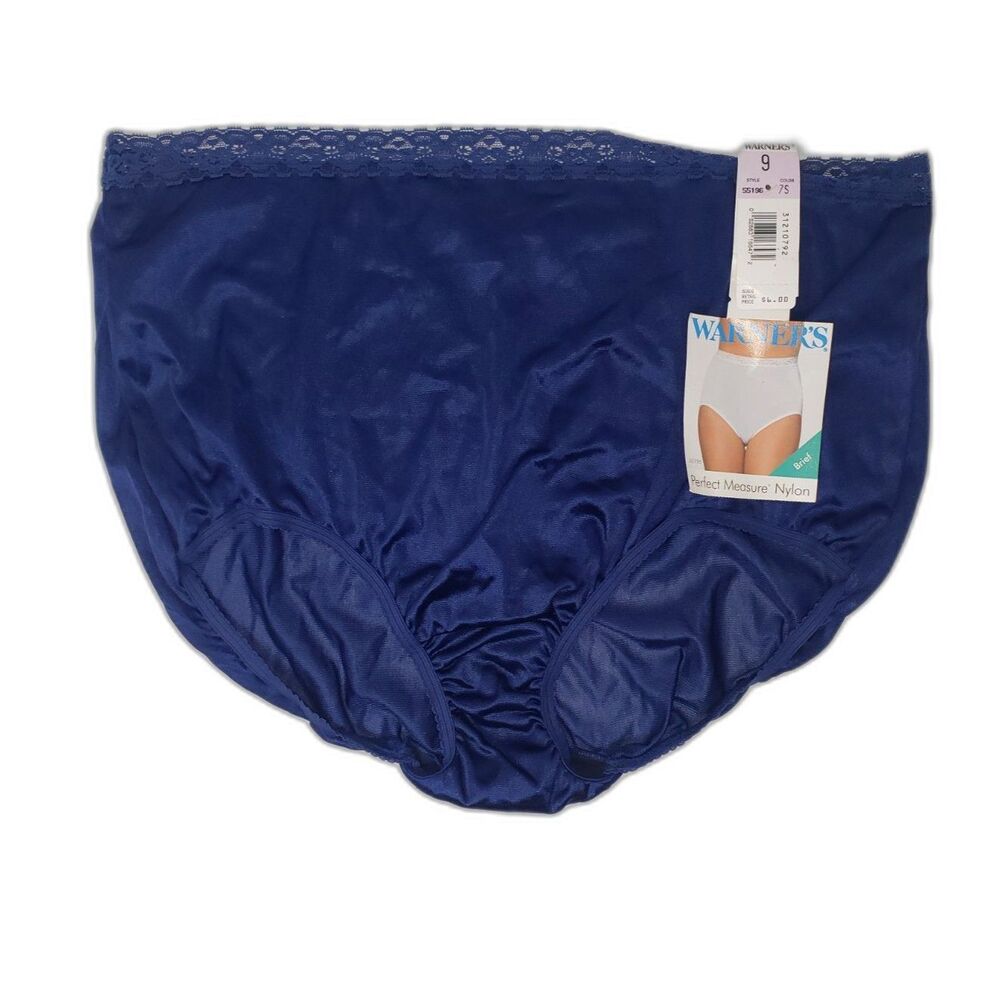 Vintage 1990'S Warners High Waisted Semi Sheer Panty Navy Blue Womens Size 9 NEW